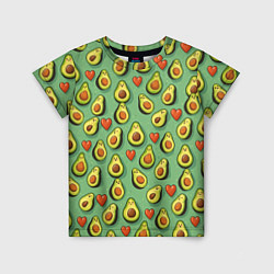 Детская футболка Авокадо и сердечки
