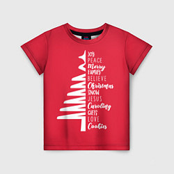 Детская футболка Christmas tree is happiness