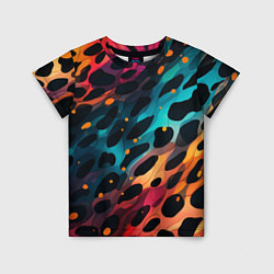 Детская футболка Разноцветный леопардовый паттерн
