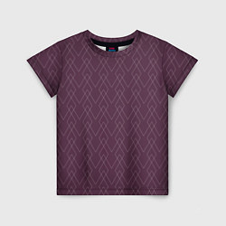 Детская футболка Бордовый геометричные линии