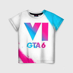 Детская футболка GTA 6 neon gradient style