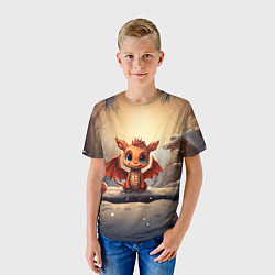 Футболка детская Тайный повелитель елок дракон, цвет: 3D-принт — фото 2