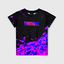 Детская футболка Fortnite neon logo steel