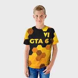 Футболка детская GTA 6 - gold gradient посередине, цвет: 3D-принт — фото 2