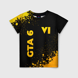 Детская футболка GTA 6 - gold gradient вертикально