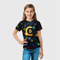 Футболка детская Bitcoin logo criptomoney, цвет: 3D-принт — фото 2