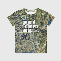 Футболка детская GTA 5 карта, цвет: 3D-принт