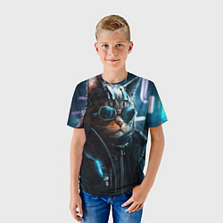 Футболка детская Крутой кот от ai, цвет: 3D-принт — фото 2