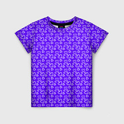 Детская футболка Паттерн маленькие сердечки фиолетовый