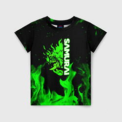 Футболка детская Samurai green fire toxic, цвет: 3D-принт