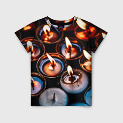 Детская футболка Новогодние горящие свечи