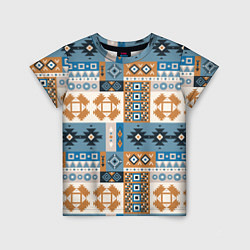 Детская футболка Этнический мозаичный геометрический паттерн