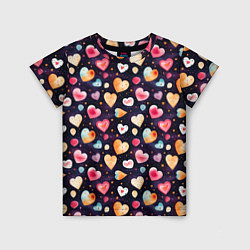 Детская футболка Паттерн с сердечками на Валентинов день