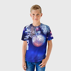 Футболка детская Новогодняя елка с шарами, цвет: 3D-принт — фото 2