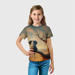 Футболка детская Слон сидит на ветке сухого дерева, цвет: 3D-принт — фото 2