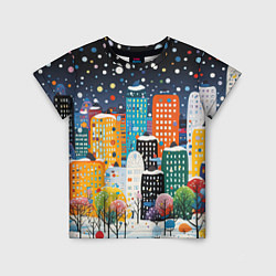 Детская футболка Новогодний ночной город