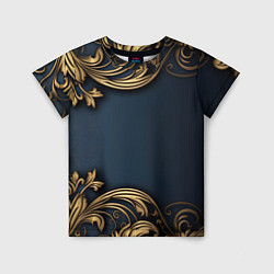 Детская футболка Лепнина объемные золотые узоры на ткани