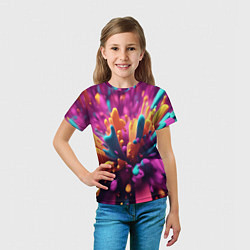 Футболка детская Яркий всплеск, цвет: 3D-принт — фото 2