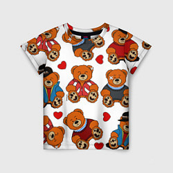 Детская футболка Мишки с сердцами - персонажи из Слово пацана