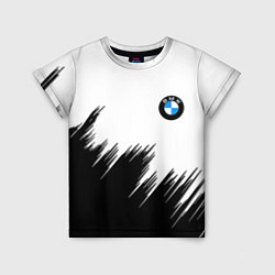 Детская футболка BMW чёрные штрихи текстура