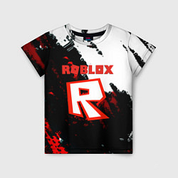 Детская футболка Roblox logo краски мобайл гейм