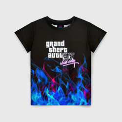 Детская футболка GTA неоновый огонь вайсити