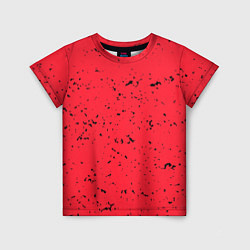 Детская футболка Насыщенный коралловый с чёрными вкраплениями