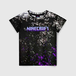 Футболка детская Minecraft брызги красок неон, цвет: 3D-принт