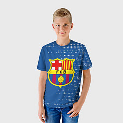 Футболка детская Футбольный клуб Барселона - логотип крупный, цвет: 3D-принт — фото 2