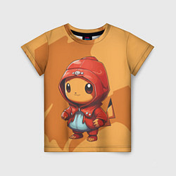 Детская футболка Забавный пикачу в красном плаще