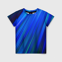 Детская футболка Неоновые синии линии