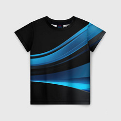 Детская футболка Черная и синяя геометрическая абстракция