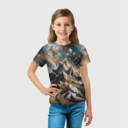 Футболка детская Золотые горы, цвет: 3D-принт — фото 2