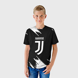 Футболка детская Juventus краски текстура, цвет: 3D-принт — фото 2