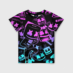 Детская футболка Marshmello neon pattern