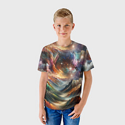 Футболка детская Горы и блеск, цвет: 3D-принт — фото 2