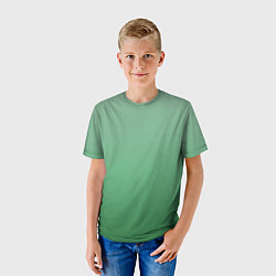 Футболка детская Градиент приглушённый зелёный, цвет: 3D-принт — фото 2