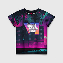 Футболка детская GTA 6 logo night Vice city, цвет: 3D-принт