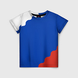 Детская футболка Триколор диагональный волнистый