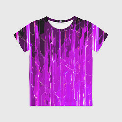 Футболка детская Белые линии на фиолетовом фоне, цвет: 3D-принт