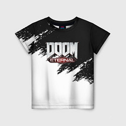 Детская футболка Doom eternal белые краски