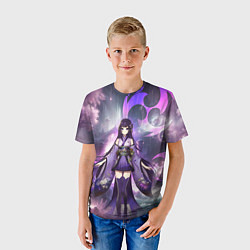 Футболка детская Genshin Impact - character Raiden, цвет: 3D-принт — фото 2