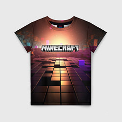 Футболка детская Minecraft логотип и кубы, цвет: 3D-принт