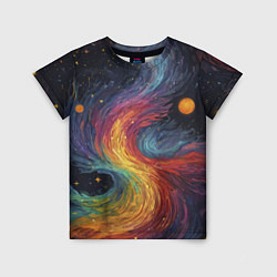 Детская футболка Звездный вихрь абстрактная живопись