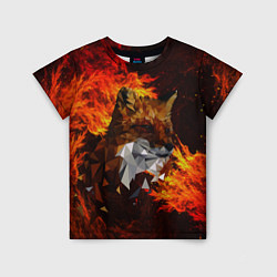 Детская футболка Fire fox flame