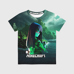 Футболка детская Minecraft девушка на острове, цвет: 3D-принт
