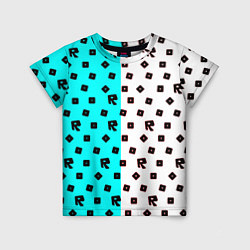Детская футболка Roblox pattern logo mobile