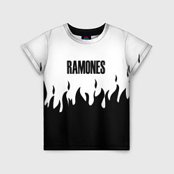Футболка детская Ramones fire black rock, цвет: 3D-принт