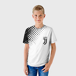 Футболка детская Juventus sport black geometry, цвет: 3D-принт — фото 2