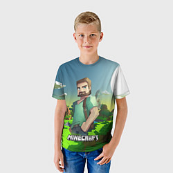Футболка детская Minecraft персонаж зеленый мир, цвет: 3D-принт — фото 2